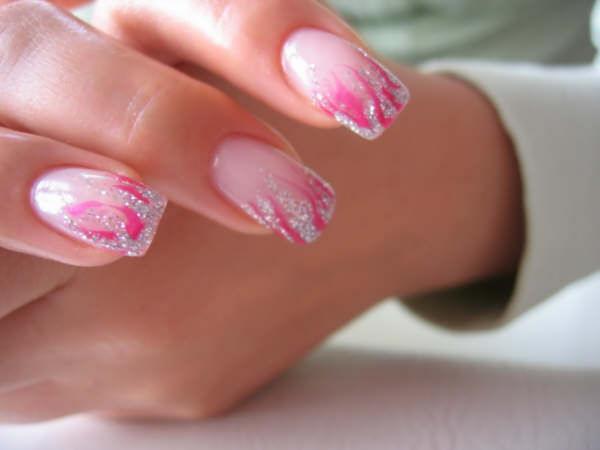 UNHAS ARTISTICAS EM GEL COM FRACESINHA EM GLITER